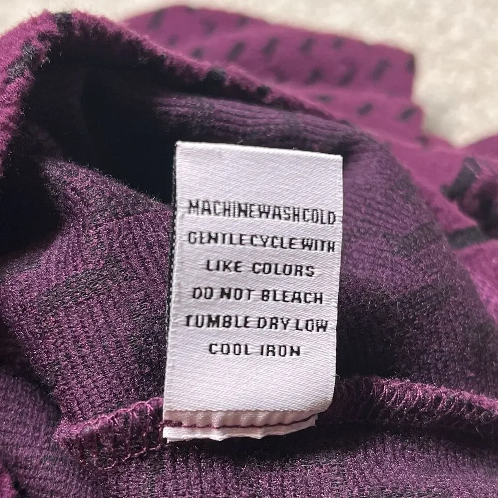 Habitat Clothes To Live In Oversize Sweater Women L Lagenlook Houndstooth Purple